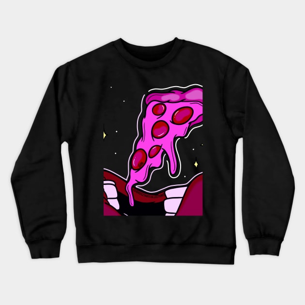 Pink Pizza Crewneck Sweatshirt by BreezyArtCollections 